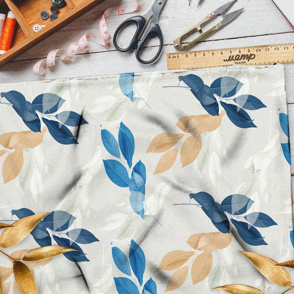 Ткань ниагара листья простые