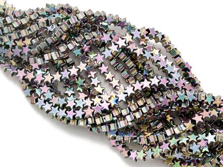 Нить гематитовых бусин "Звезда" 4,2мм