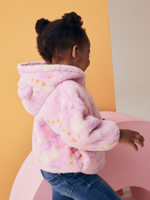 Куртка флисовая с капюшоном на молнии для девочки Next 921-411, Розовый