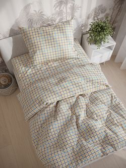 Постельное белье Сказка "Гусиная лапка" 1,5-сп Наволочка 50х70 см 1 шт Простынь 150х215 см Пододеяльник 145х215 см, перкаль