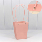 Пакет подарочный 20х17х12см Ваза для цветов (Розовый)