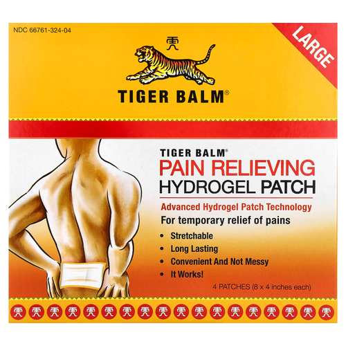 Tiger Balm, Обезболивающий гидрогелевый патч, большой, 4 патча