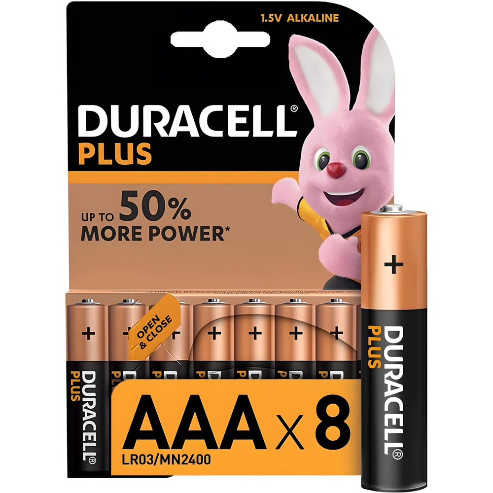 Батарейка DURACELL PLUS AAA BL8 (8шт/уп)