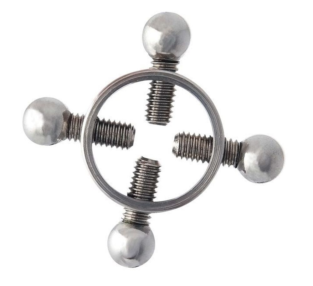 Серебристые зажимы для сосков на винтах Серебристые зажимы для сосков на винтах