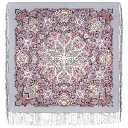 Павловопосадский платок Зимние звёзды 2077-1