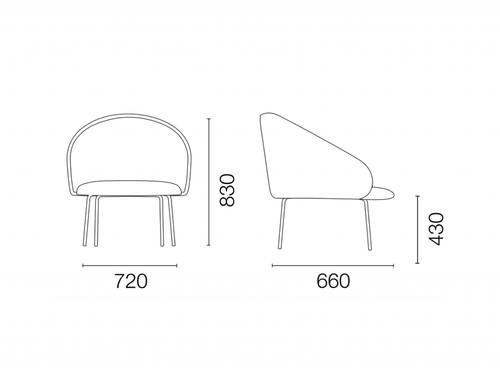 Кресло с обивкой Papatya Glera Lounge