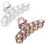 Заколка-краб для волос «Мон Пион», цепочка, микс 6 цветов, 11см (Блистер)