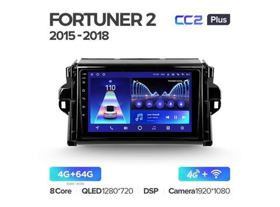 Магнитола Teyes CC2 Plus 4-64 Toyota Fortuner 2 2015-2018 9.0"