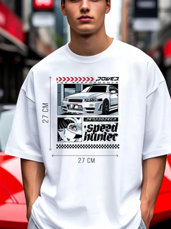 Футболка мужская y2k с принтом машиной