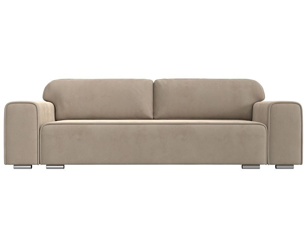 Диван прямой Лига-029, ВЕЛЮР Бежевый