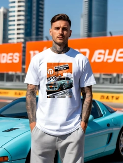 Футболка мужская y2k с принтом машиной