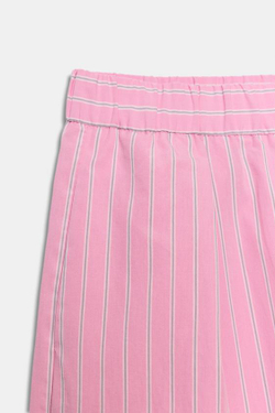 ZARA ШИРОКИЕ БРЮКИ ИЗ ПОПЛИНА, РОЗОВЫЙ/БЕЛЫЙ