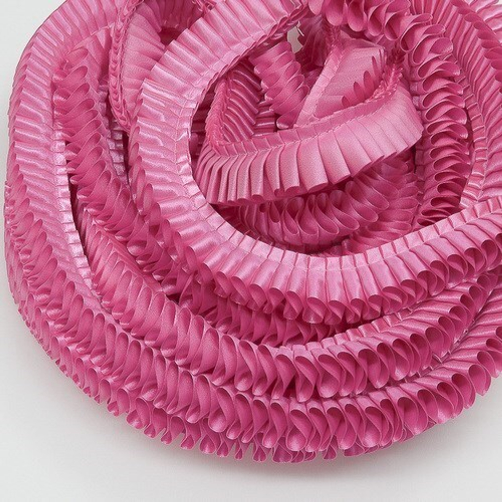 Лента плиссированная для наградных розеток. Цвет РОЗОВЫЙ. Код цвета 21С.