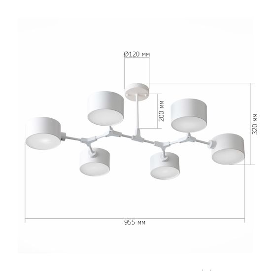 SLE183502-06 Светильник потолочный Белый/Белый E14 6*60W GIMENTO