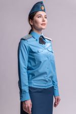 Рубашка МЧС женская голубая, длинный рукав