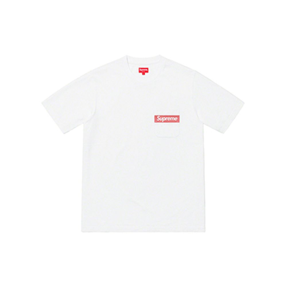 Supreme SS19 Mesh Stripe Pocket Tee White T