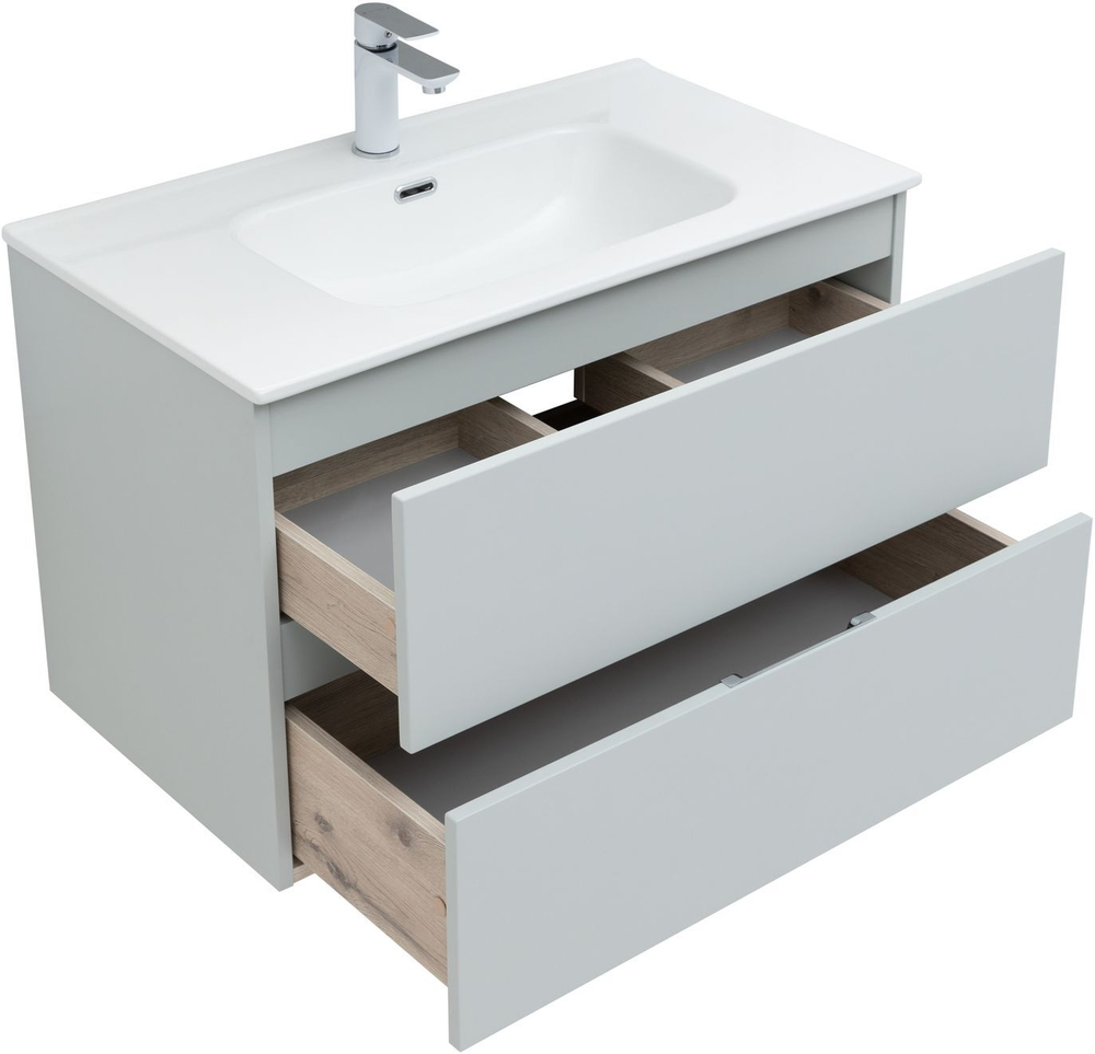 Мебель для ванной Aquanet Алвита New 80 2 ящика, серый