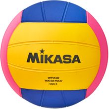 Мяч для водного поло MIKASA WP555D р.5, муж, резина, вес 400-450гр. дл. окр 68-71см, жел-син-роз