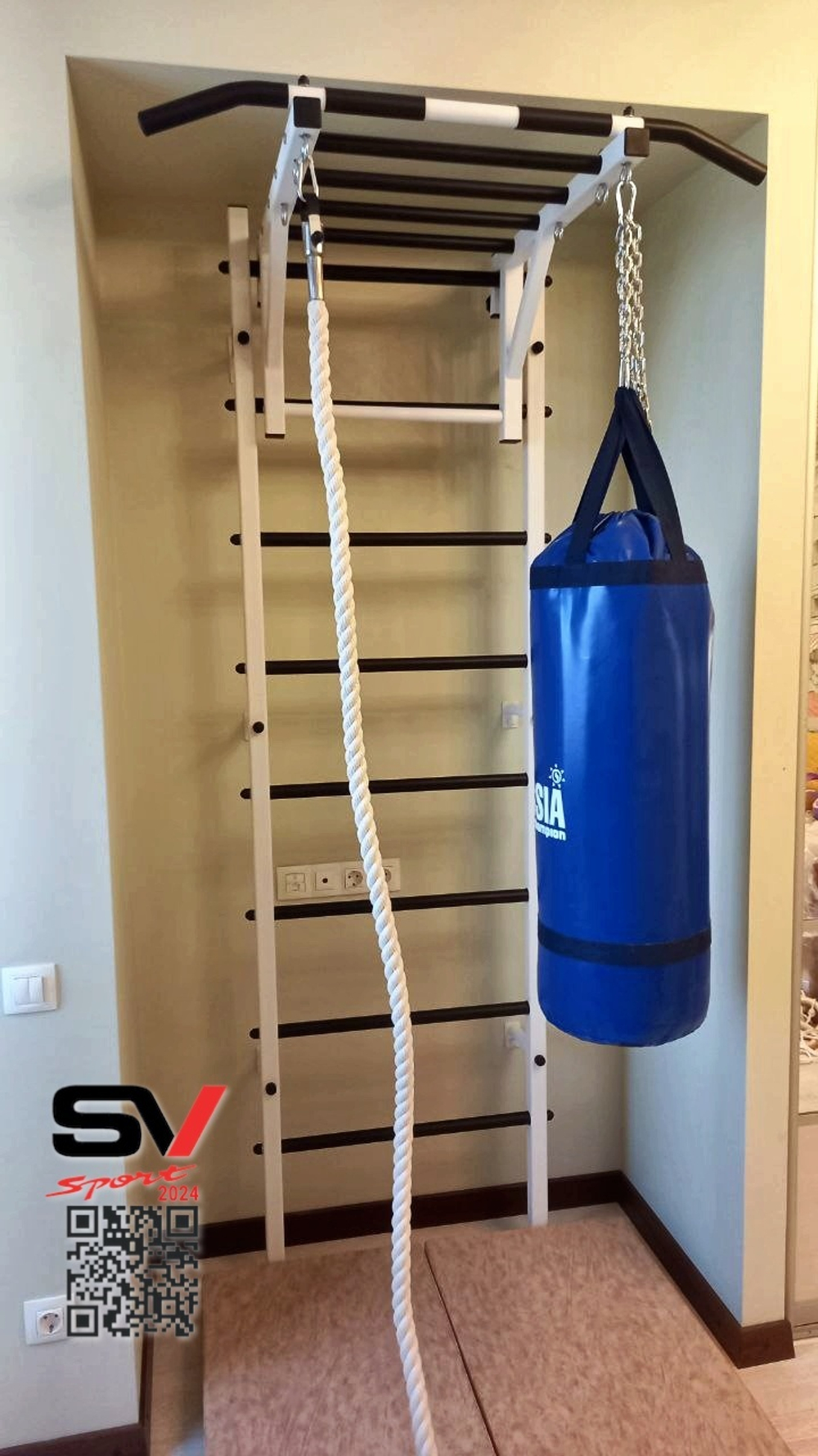 Монтаж шведской стенки Sv Sport в пеноблочные, газоблочные стены