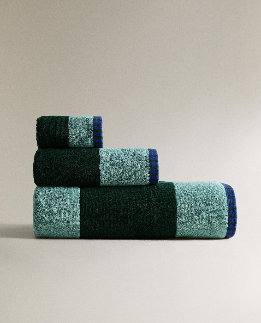 Zara Home - Хлопковое полотенце в полоску x collagerie, синий, 50х90 см