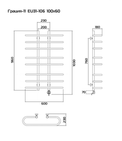 Грация-31 100х60 Электрический полотенцесушитель EU31-106
