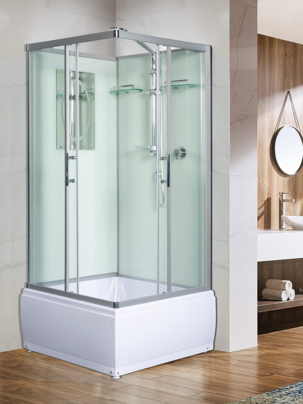 Душевая кабина WeltWasser  WW500 ALLER 901 90х90 см,  прозрачное стекло, поддон низкий