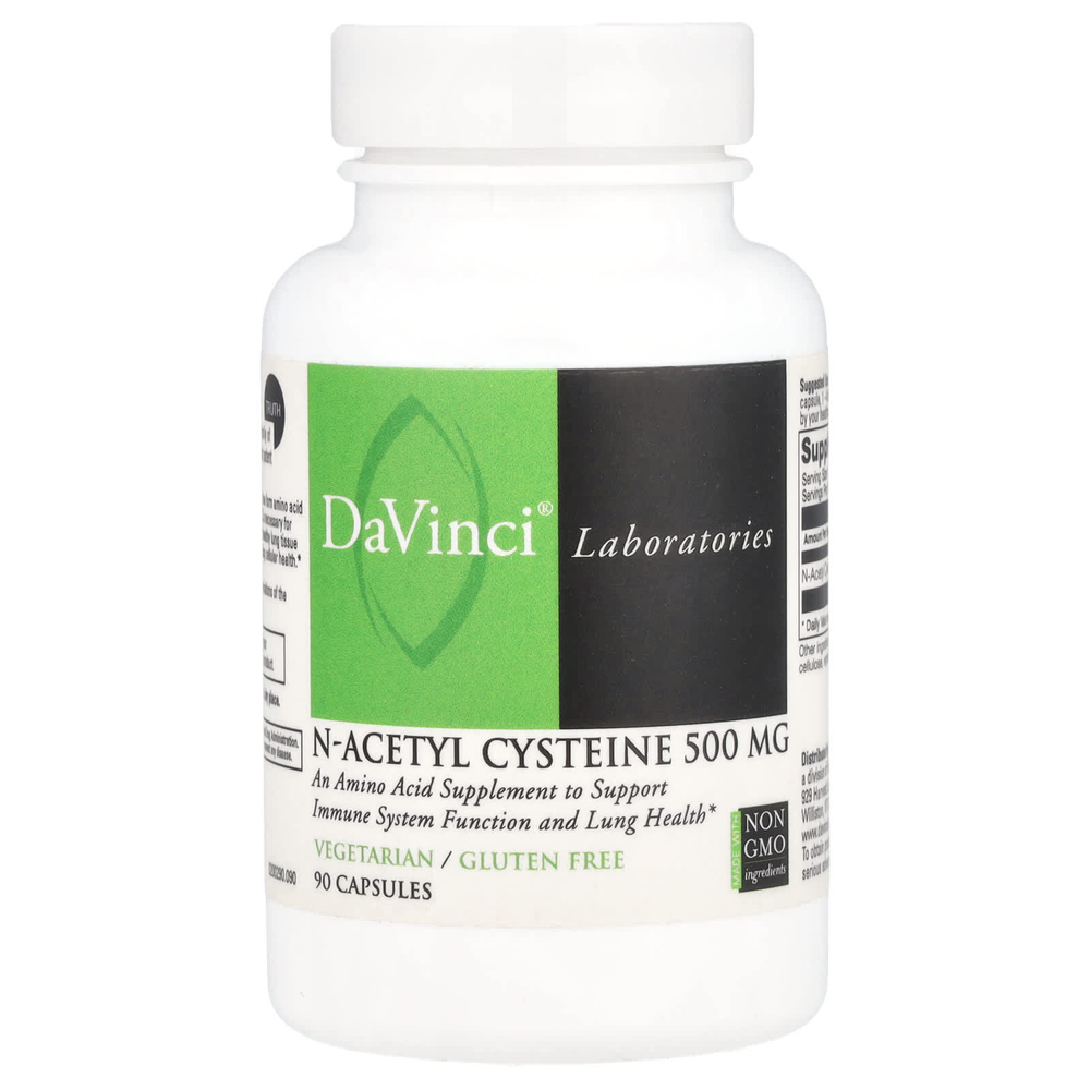 DaVinci Laboratories, N-ацетилцистеин, 500 мг, 90 капсул