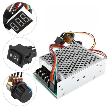 ШИМ регулятор (контроллер) скорости мотора / оборотов двигателя DC 10-55В 60А с индикатором и реверс