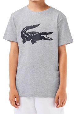 Детская теннисная футболка Lacoste Oversized Tennis T-shirt with XXL Logo - Gray