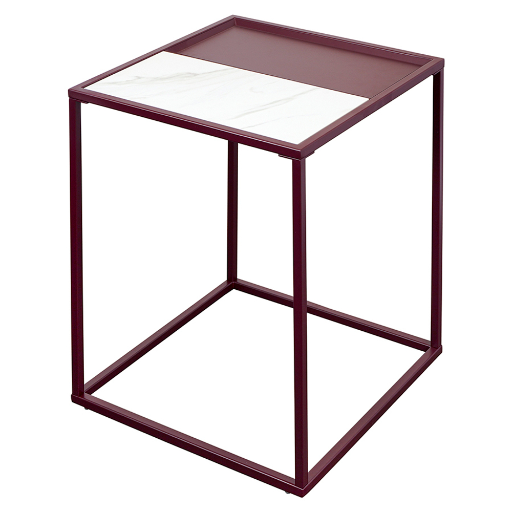 Столик кофейный mayen, 45х45 см, белый/сливовый