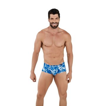 Мужские трусы хипсы синие с рисунком Clever Moda GLARIS LATIN BOXER 104407