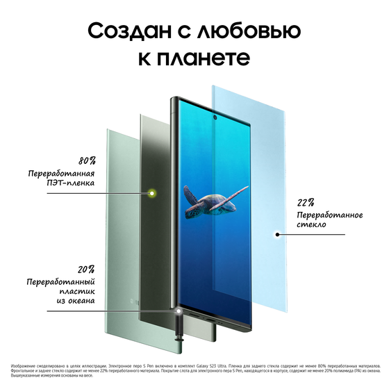 Смартфон Samsung Galaxy S23 Ultra 12/256GB зеленый (SM-S918BZGGCAU)
