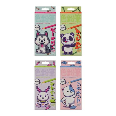 Карандаши цветные пластиковые 4,0 мм 12 цв. "Kawaii Animals" (Bruno Visconti)