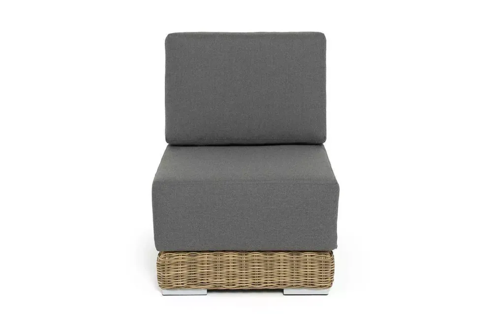 "Капри" модуль диванный прямой с подушками, цвет соломенный