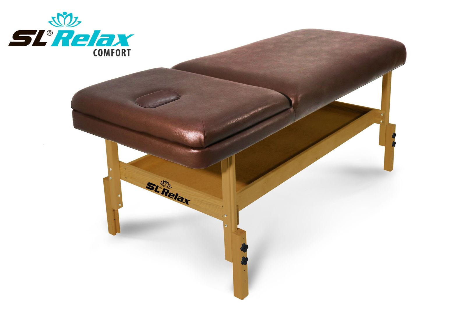 Массажный стол Relax Comfort коричневая кожа фото №2