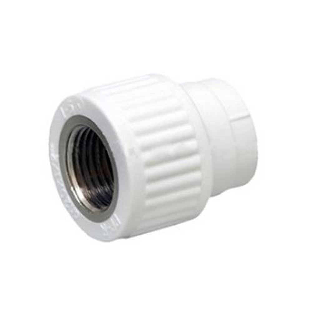 Переход на внутреннюю резьбу Fusitek - 25 x 3/4" (для полипропиленовых труб, цвет белый)
