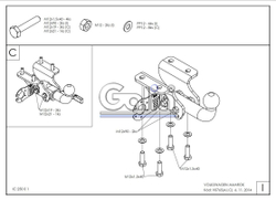 Фаркоп оцинкованный Galia V076C для Volkswagen Amarok 2010-(паспорт и сертификат в комплекте)(без электрики)