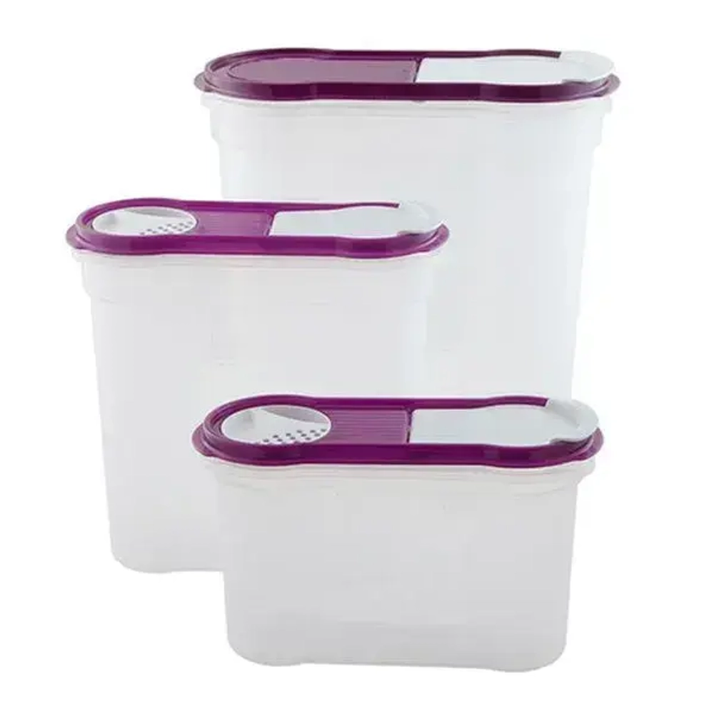 Банки для сыпучих продуктов, набор 3 шт, Стайл, 1,3л+2,2л+4,0л (комплект 8 шт)