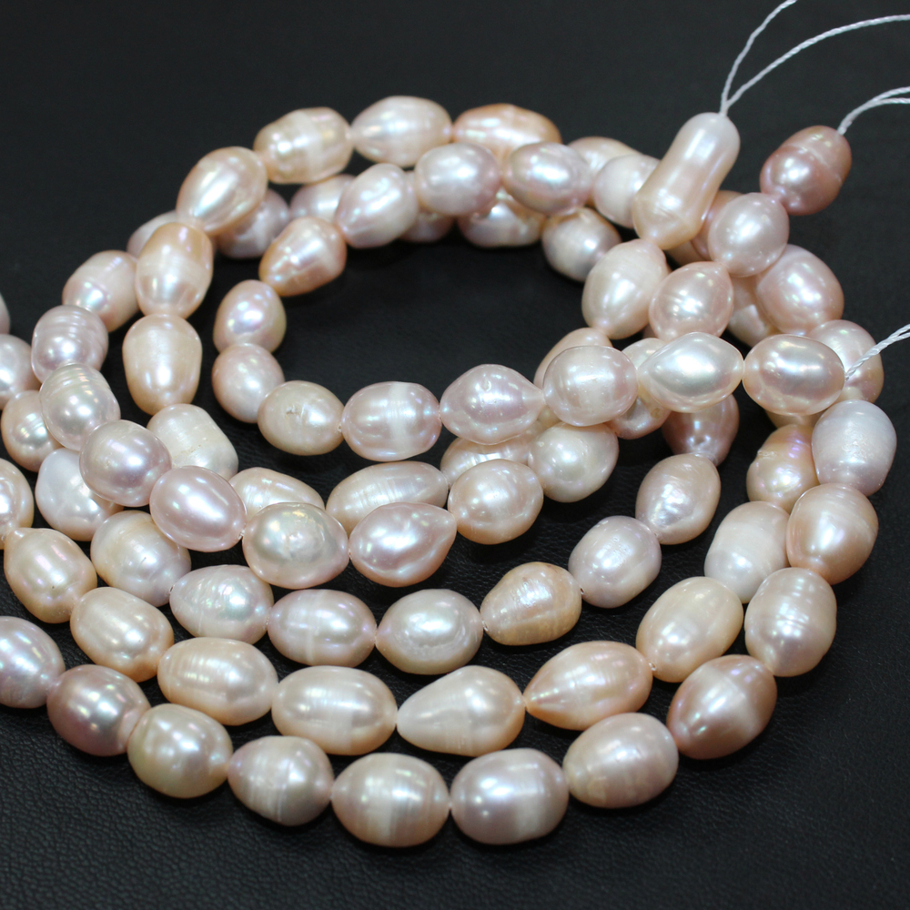 Жемчуг А рис розовый 8-9мм