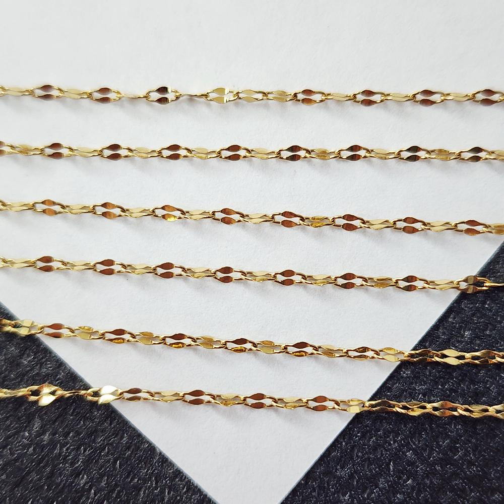 Цепочка, сталь, 2я позолота, р-р 3.5×1.5 мм, цена за отрезок 50 см