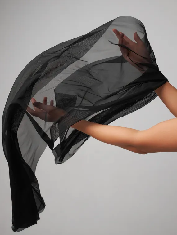 Сетка эластичная Lauma оптом с эффектом голого тела, черный 170