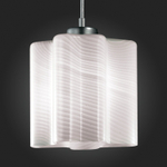 SL117.503.01 Светильник подвесной ST-Luce Серебристый/Белый с полосками E27 1*60W ONDE
