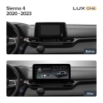 Магнитола для Toyota Sienna 40 2020-2024+ - Teyes LUX ONE 360 монитор 12.3" 2K QLED на Android 10, CarPlay, 4G SIM-слот, 6/128 ГБ, 4 камеры в комплекте