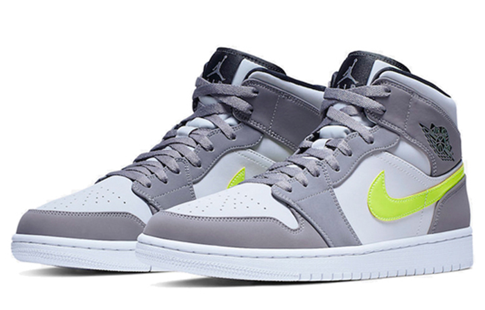 Кроссовки Jordan Air Jordan 1 Mid Neon Yellow Grey