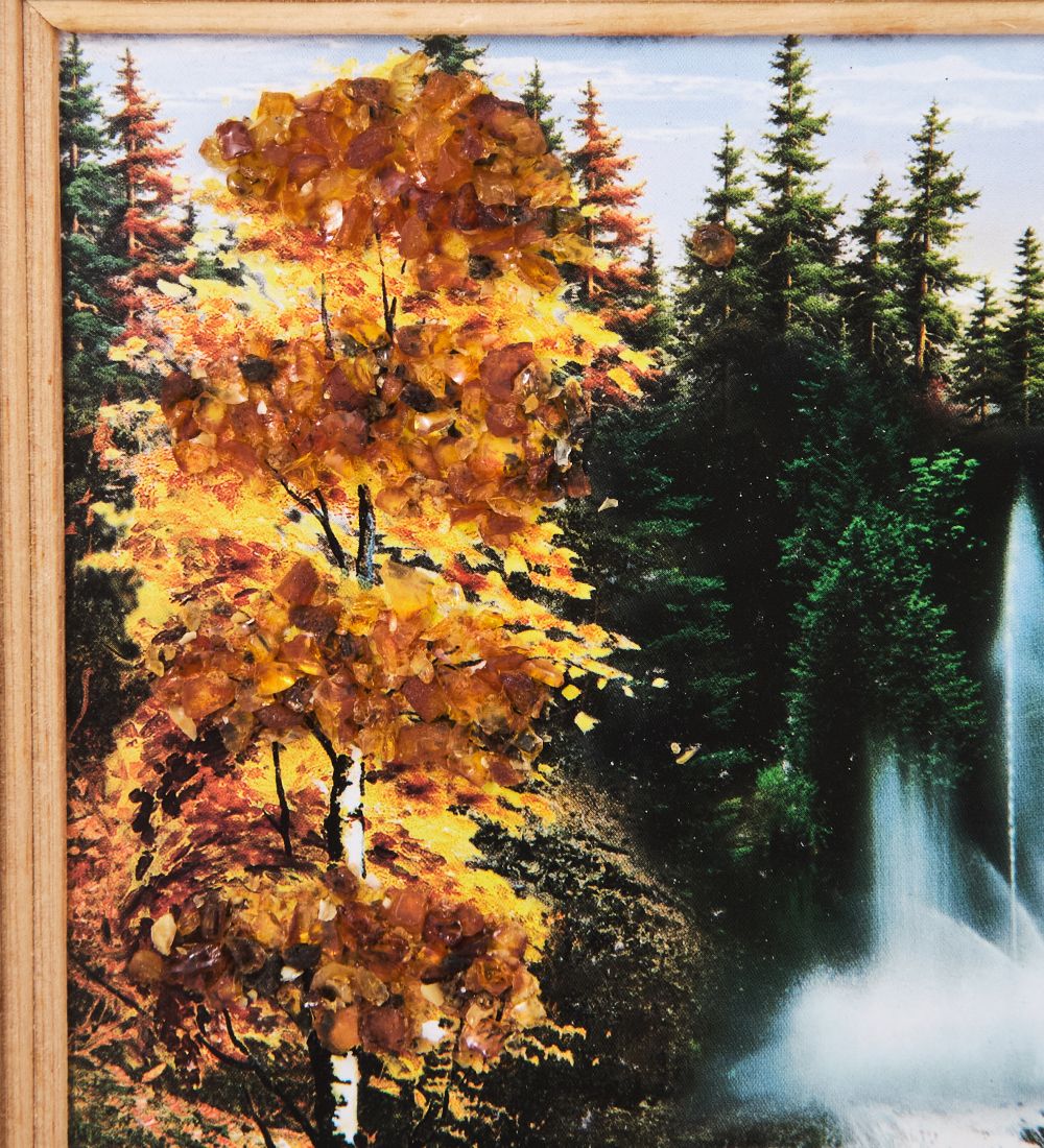 AMB-03/50 Картина «Красота природы» (с янтарной крошкой) H-32см