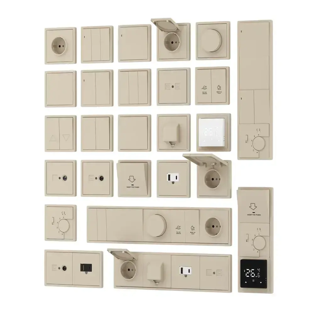 Накладка для розетки электрической с заземлением со шторками 16A 250 В, матовый кашемир, Donel R98, DA22035, без механизма