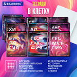 Тетради предметные комплект 12 ПРЕДМЕТОВ 48 л. глянцевый УФ-лак BRAUBERG "LIQUID MARBLE" (2 штуки в упаковке)