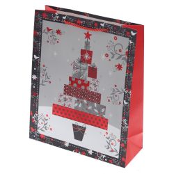 GAEM Пакет подарочный (бумага 210г/м2, блок 12шт), L26 W10 H32 см, 4в.