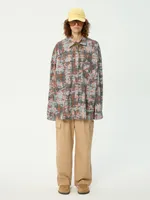 Купить Рубашка Kraizy Stripes Destroy серо-оранжевая Рубашка Kraizy Stripes Destroy серо-оранжевая