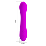 Лиловый изогнутый вибратор Tony - 16 см.